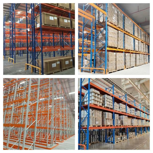 Durable Heavy-Duty Pallet Racking System with Customizable Levels for Warehouses