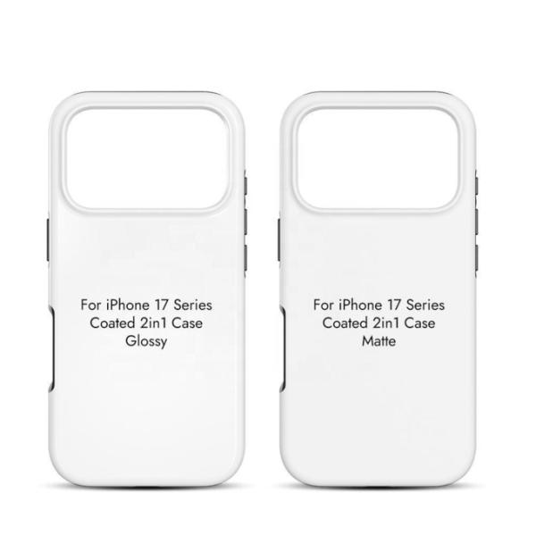 Sublimation 3d 2 In 1 Coated Phone Case Blanks Matte Glossy For Iphone 17 Series Mobile Phone Cover