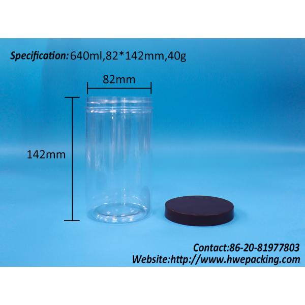 Plastic Round Clear PET Snacks Fruit Food Candy Jar Normal Screw Top Cap