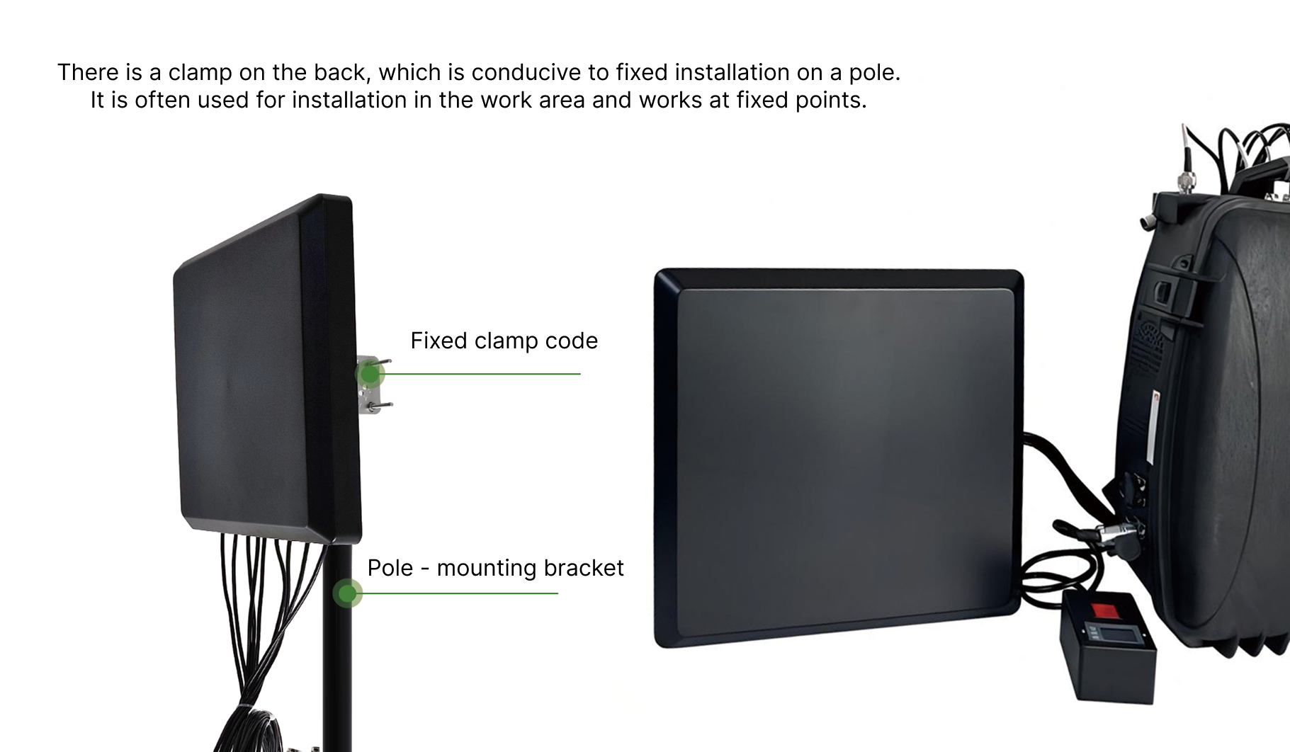 Fixed-mount directional panel antenna installed on pole