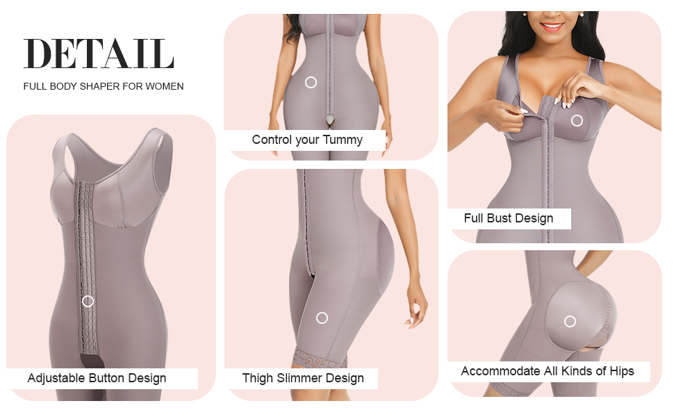 Control Level Firm HEXIN Women's Seamless Shapewear for Bodyshaping and Butt Lifting