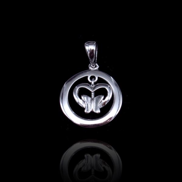 Stereoscopic Plain Silver Pendant Rhodium Plating With Heart Shape