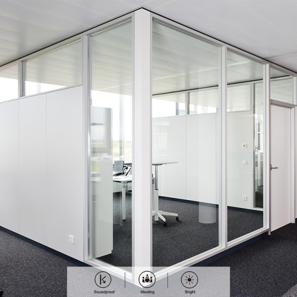 Fluted Glass Wall Partition Office Decorative Glass Panel