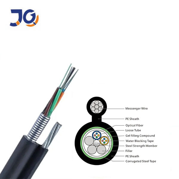 UV PE Jacket Aerial Figure 8 Fiber Optic Cable 9.0*14.8mm Outer Diameter for Speed Data Transfer