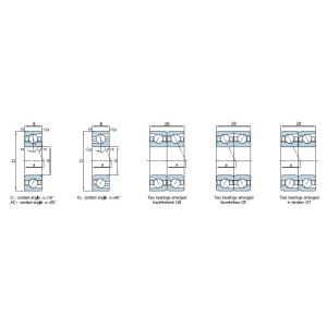 P6 P5 7000AC Double Angular Contact Ball Bearing