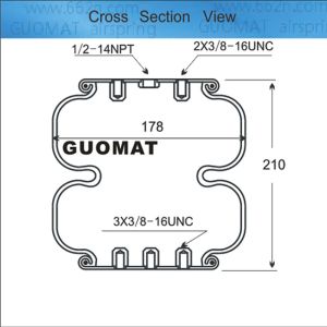 Air Lift 58616 Pneumatic Convoluted Air Spring 1/2-14NPT Port Heavy Duty Front