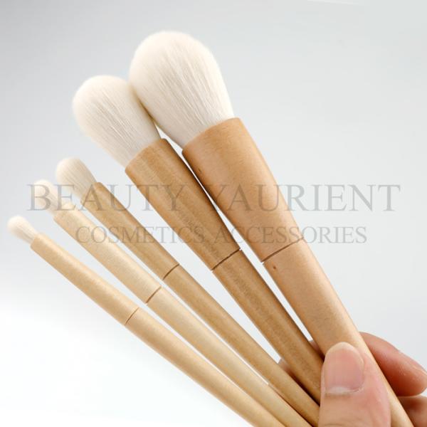 Wooden Ferrule Handle High End Makeup Brush Set Long Lasting 190g