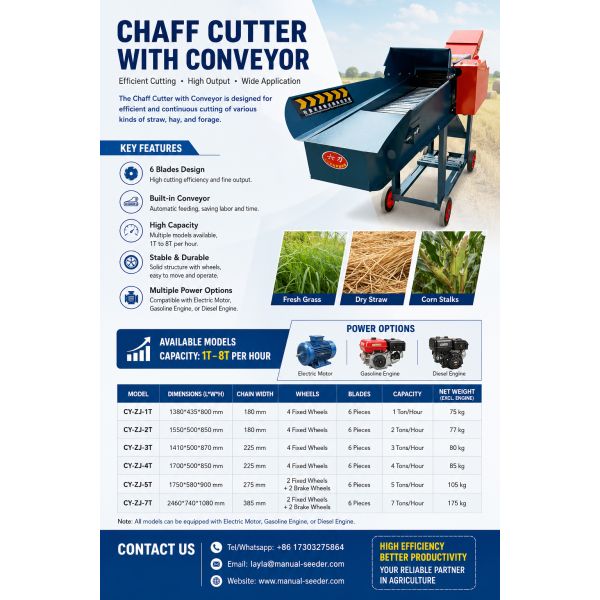 Chaff Cutter with Conveyor 5t/H High Speed Efficient Silage Shredder