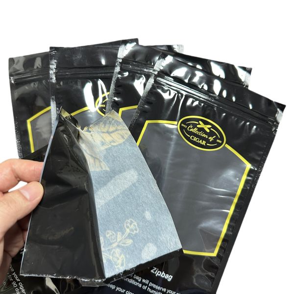 Customizable Moisture-Retaining Cigar Flat Seal Bag with 69% Humidity Retention Eco-Friendly 3-Side Seal Made of CPP Plastic