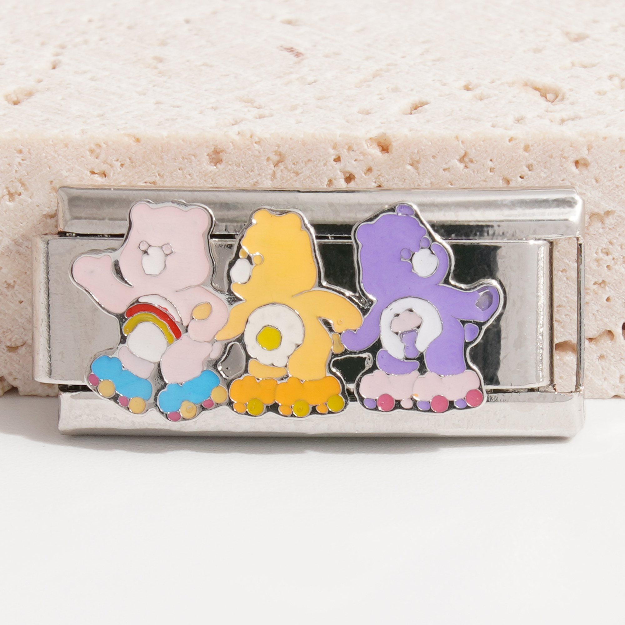 New Arrivals Popular Cartoon Italian Charm Link Bear Stainless Steel Charms Bears Italian Charms Bracelet