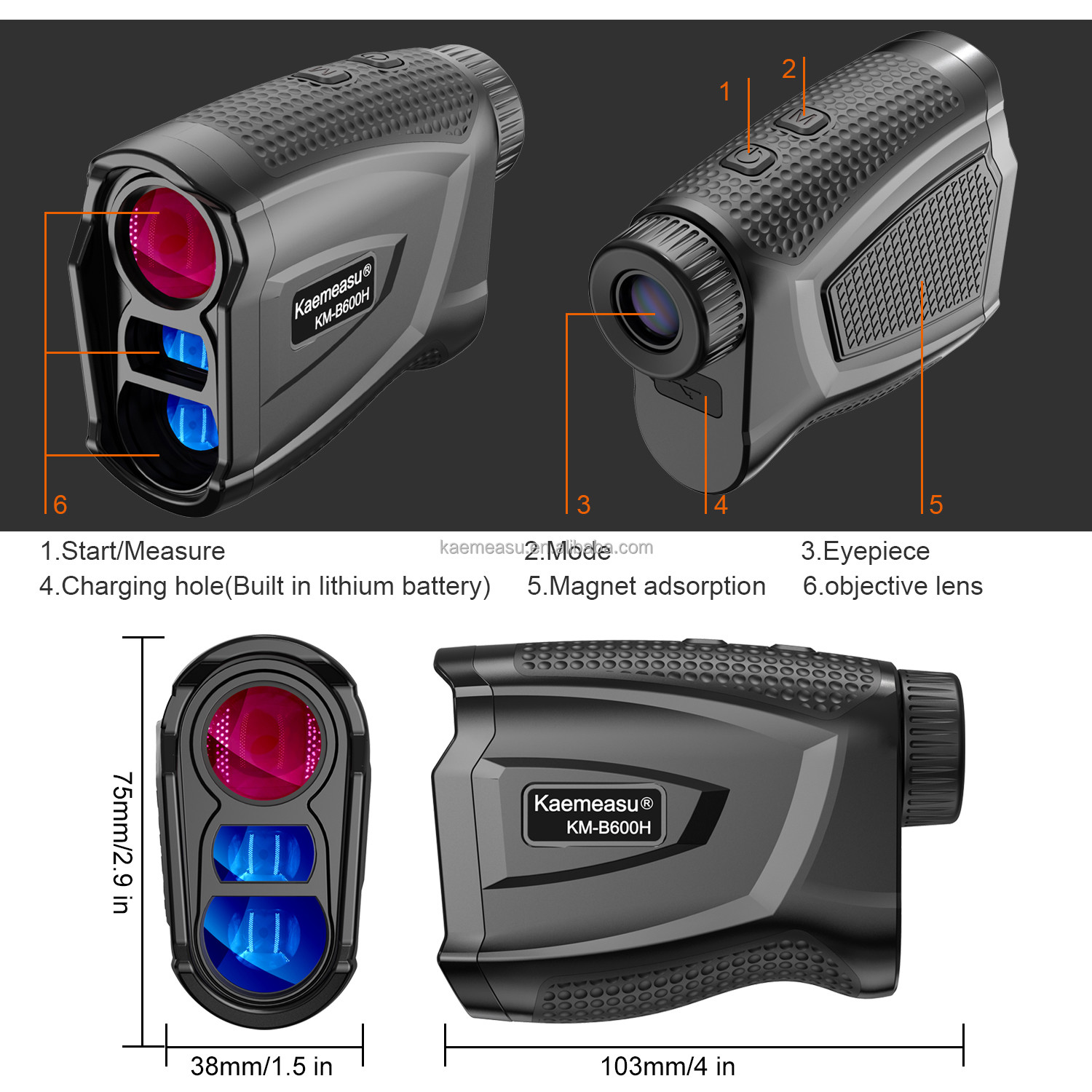 kaemeasu Multifunction Laser Distance Meter Telescope Golf Laser Rangefinder