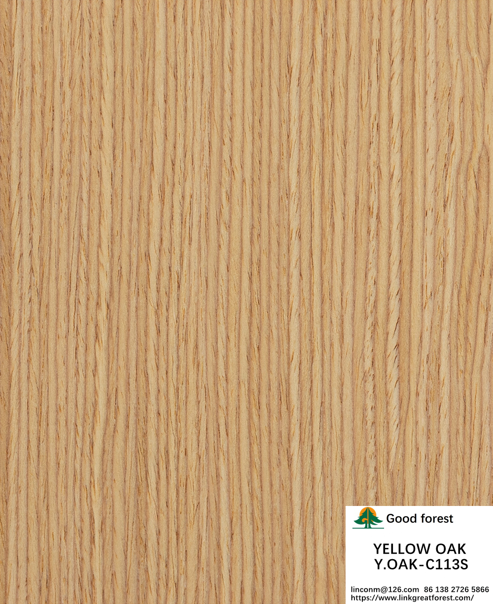 Recon Wood Veneer Yellow Oak Vertical Grain Quarter Cut 3050*640mm For Hotel Decoration Paper Back China Manufacturer