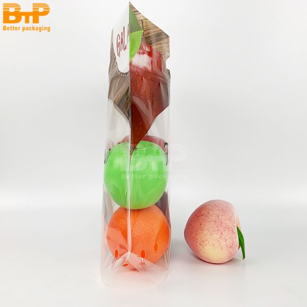 Custom Logo Transparent Cherry Grape Fruit Stand up Pouch with Zipper and Handle Recyclable Plastic Packaging Bags