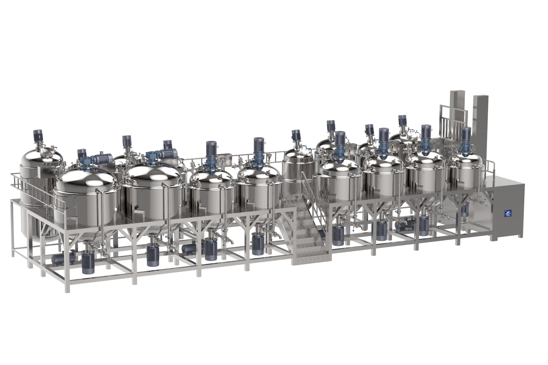 Vacuum Hydraulic Lifting Toothpaste Making Machine For Emulsification