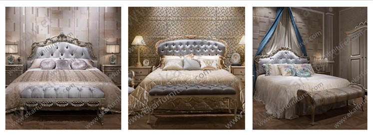 Antique Bedroom furniture bedroom sets Kingbed Solid wood Bed luxurybed sets LS-A103A