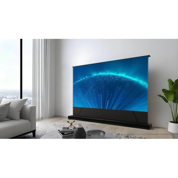 Ultra Quiet Electric Floor Rising Projector Screen , CBSP Material Tensioned Projector Screen
