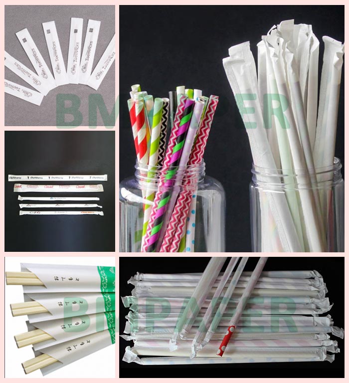 28gsm Straw Wrapping Paper Roll For Drinking 29mm 35mm x 5000m Food Grade