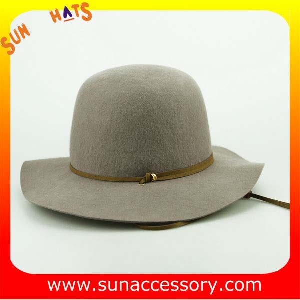 2047 Sun Accessory Wool felt floppy hats with neck tie ,Shopping online hats and caps wholesaling