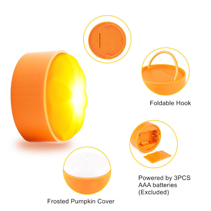 Orange LED Lights Halloween Jack-O-Lantern Outdoor Pumpkin Decorations With Remote / Timer