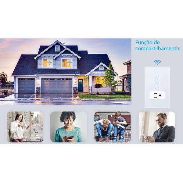 ETL/FCC Certified WiFi Smart Wall Socket with 10A Max Current and Durable ABS & PC Material