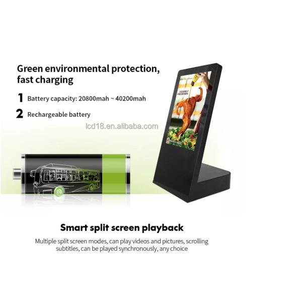 Desktop 8 Inch Single LCD Advertising Player 1280x800 With 20800mAh Battery