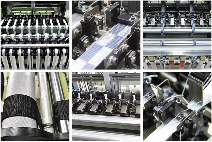 High-Speed Shuttleless Elastic Tape/Belt Weaving Loom | Precision Textile Machine for Elastic Belts, Straps & Tapes – Factory Direct