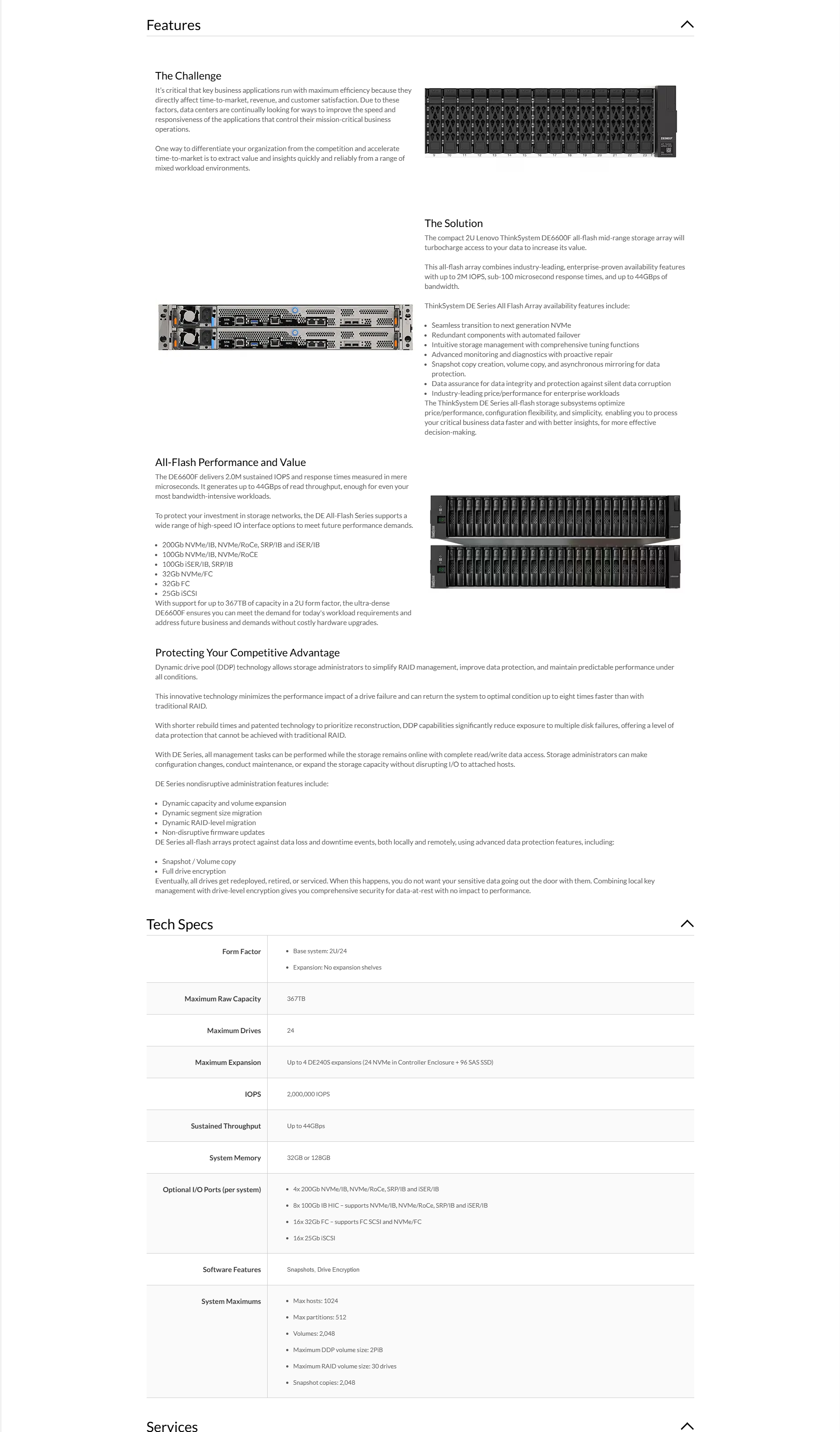 ThinkSystem DE6600F 4U Storage Server for Big Data