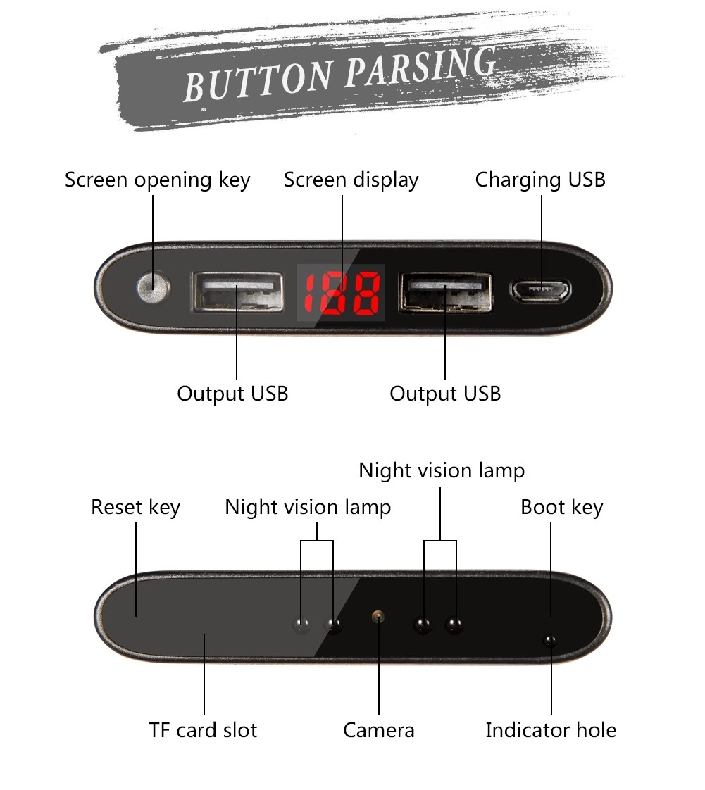 4K Hidden Camera Power Bank Mini WiFi Spy Camera with Motion Detection Night Vision 120 Degree View Angle Lens Nanny Cam