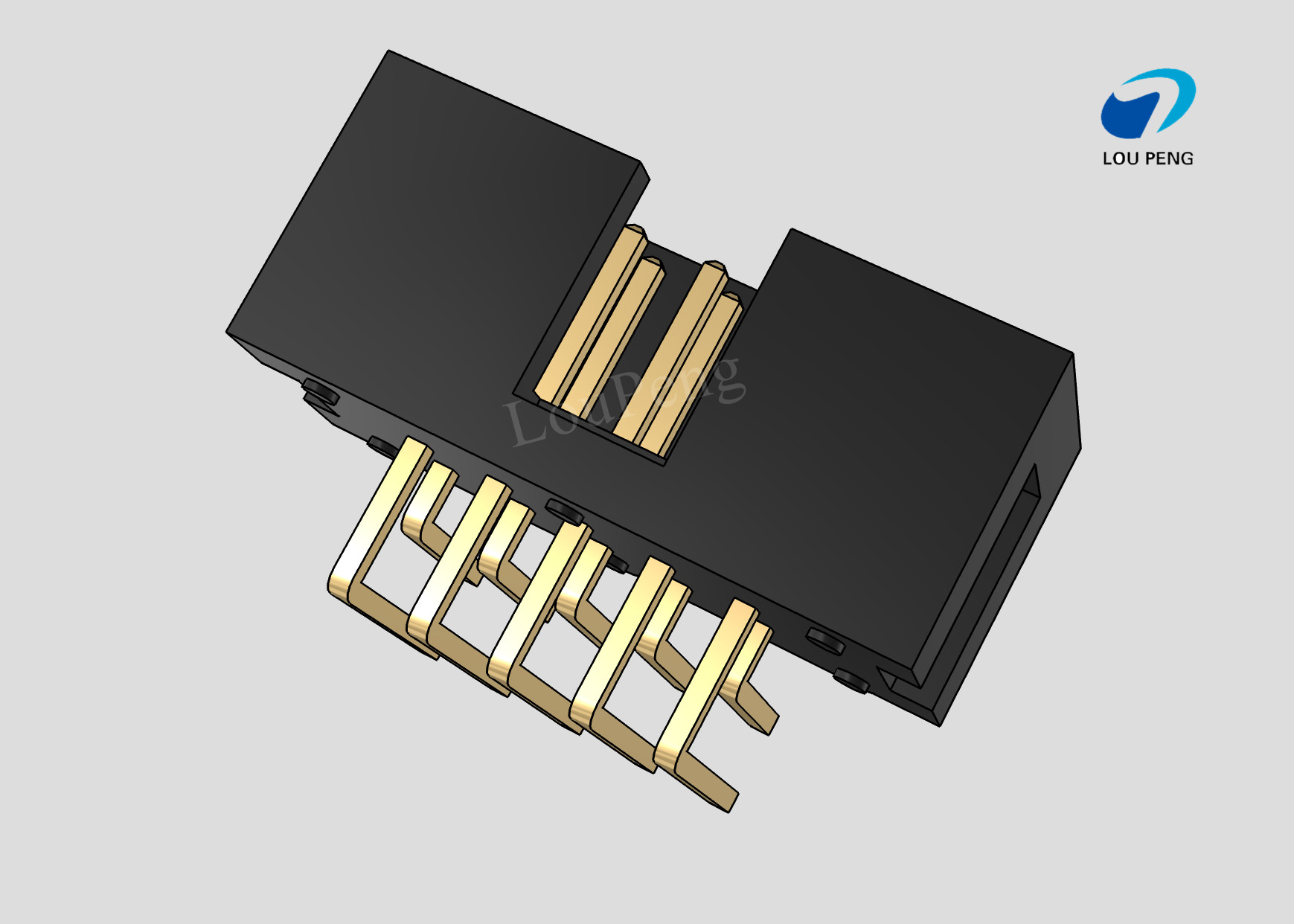 IDC Header connector, PCB Mount Receptacle, Board-to-Board, 2X5 Position, 2.54mm Pitch, Gold Flash, Right angle
