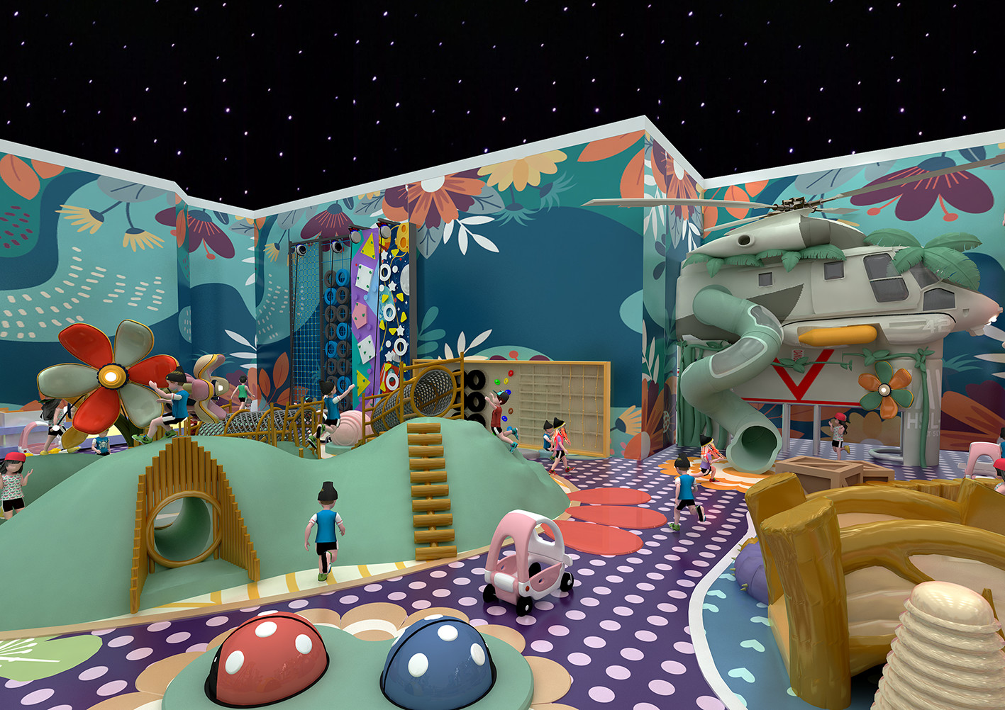 Customized Size Kids Indoor Playhouse Equipment Circus Themed Security Oriented