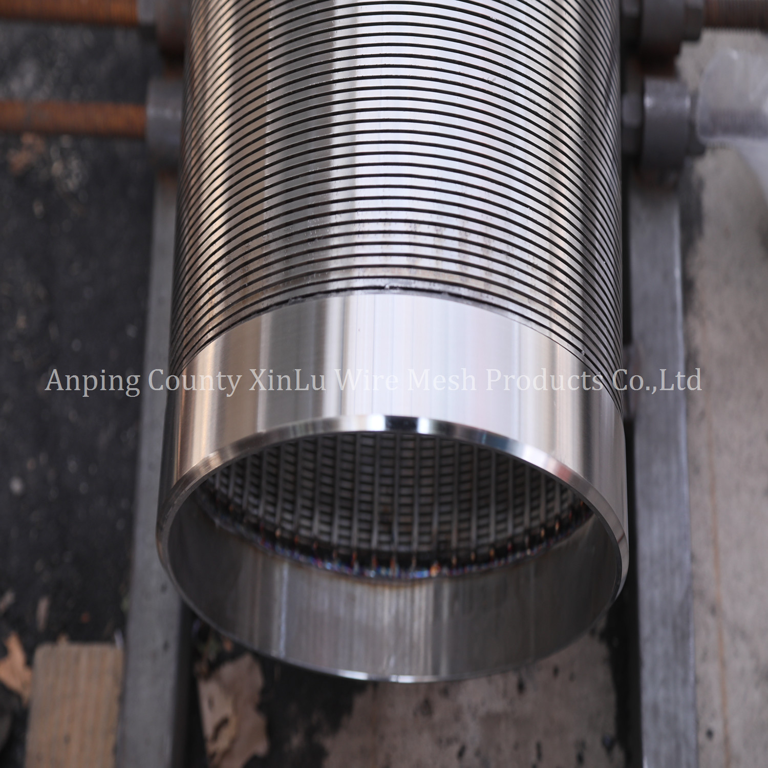 V Wire Strainer Pipe Wedge Wire Johnson Continuous Slot Screen Sand Control Well Filter With Baffle Ring Connection