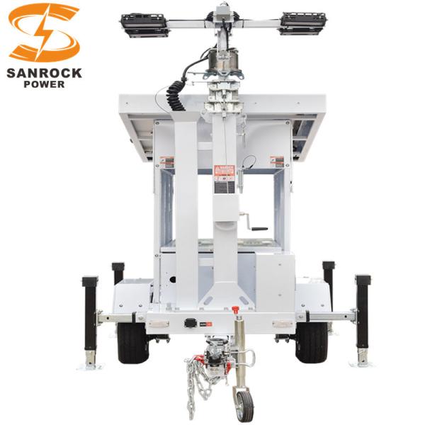 1305W Mobile Solar Light Tower Trailer Mounted Lighting Tower US / AU / EU Standard