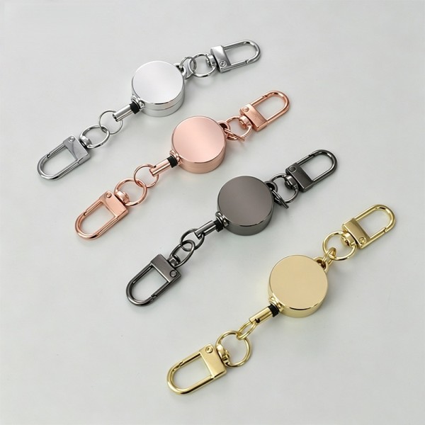 Blank Retractable Sublimation Badge Reel Keychain Personalized Photo Keychains