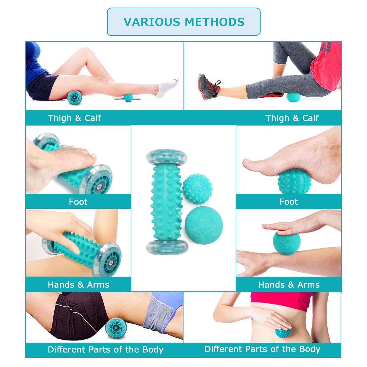 Non Toxic Shiatsu Foot Massager Roller Customized Logo For Treatment Plantar Fasciitis