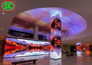 Quality P4 indoor fixed full color column led display , round digital clear led display for sale