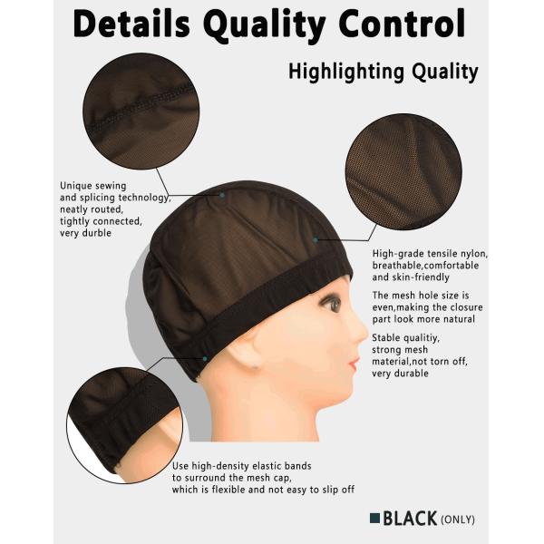 Stretchable 17.1cm Depth Breathable Wig Cap With Adjustable Straps