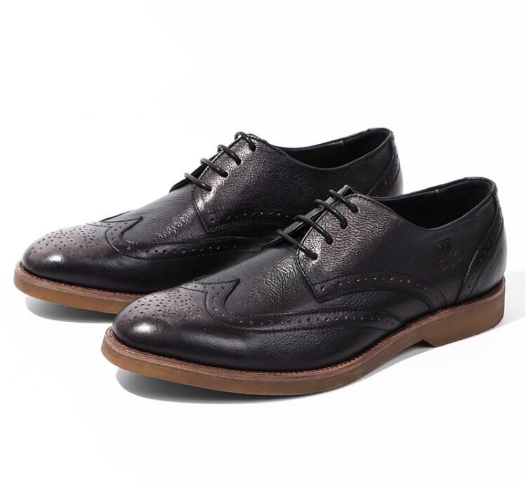Comfortable Derby Mens Leather Casual Shoes , Breathable Soft Sole Shoes For Adults