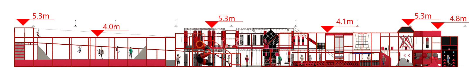 Indoor Playgournd Trampoline Park Equipment Sport Center Familiy Park Structure