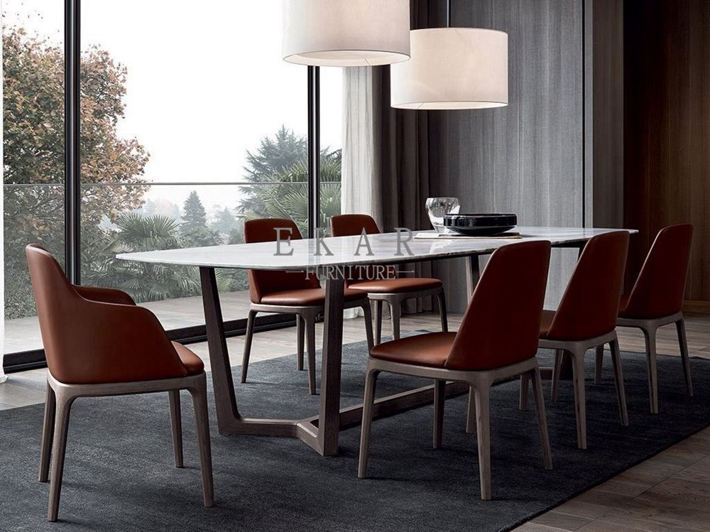 Leather Solid Wood Modern Dining Chair For Restaurant ZZ-ZC02B
