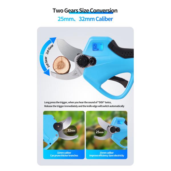 16.8V 32mmNuevas tijeras de podar eléctricas, tijeras de podar, tijeras de jardín de batería de litio, tijeras de radio