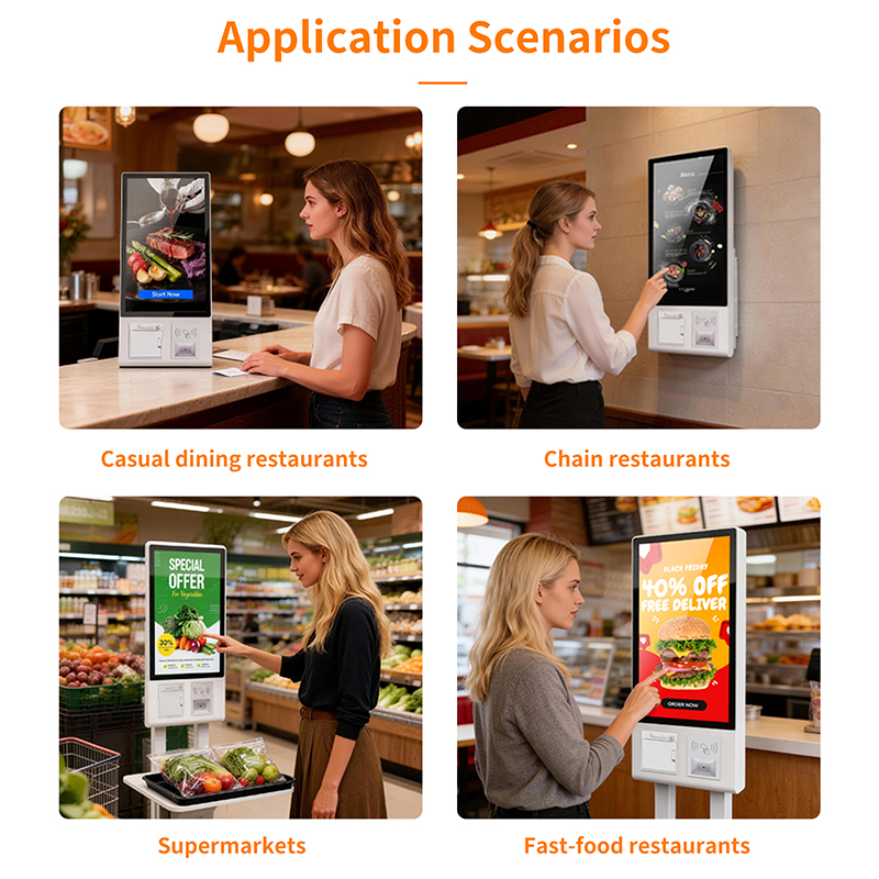 Self Ordering Kiosk with Touchscreen and QR Code Scanner Streamline Retail Checkout Process