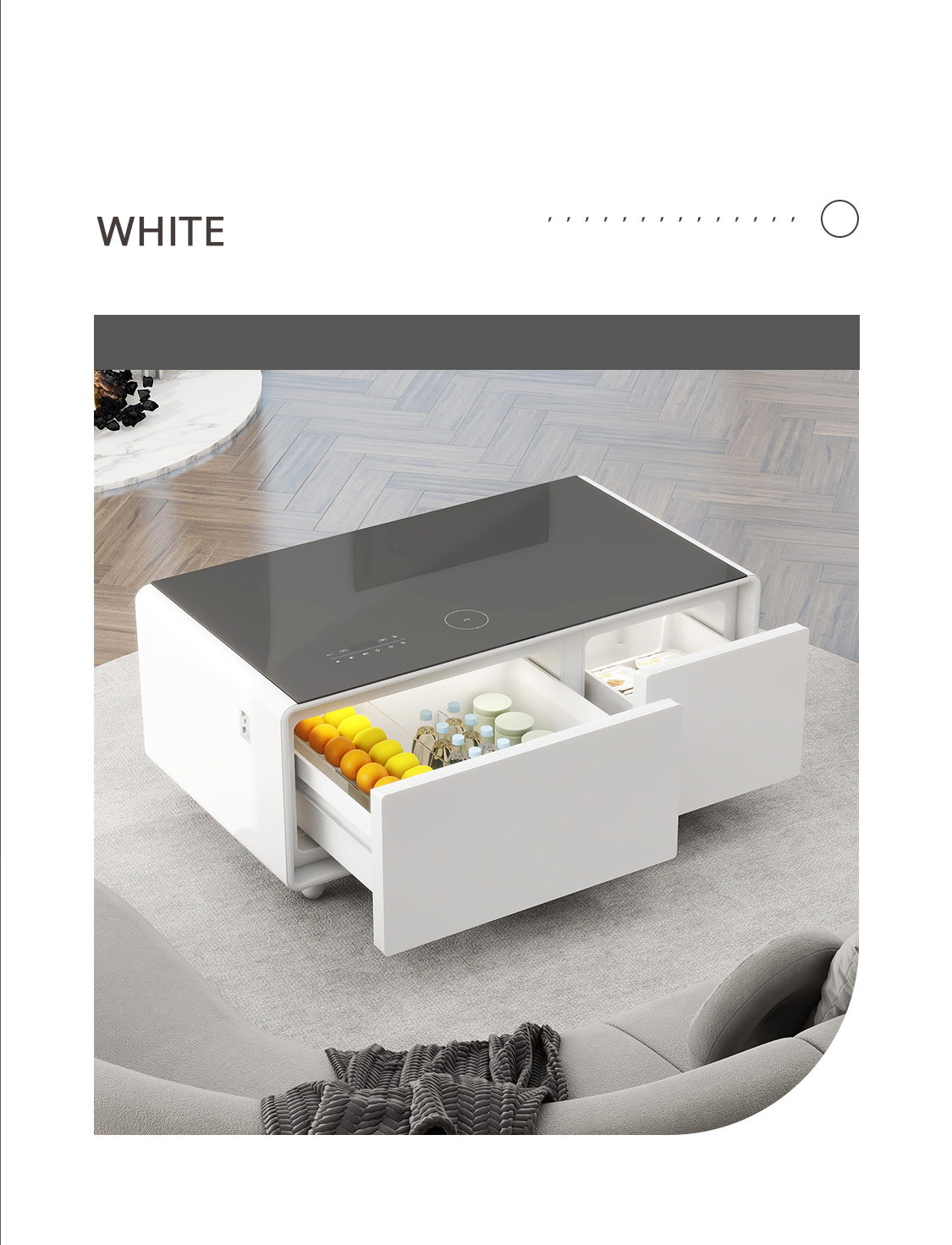 PRIMST Coffee Table Mini Bar with Multifunctional Storage and Intelligent Refrigerator