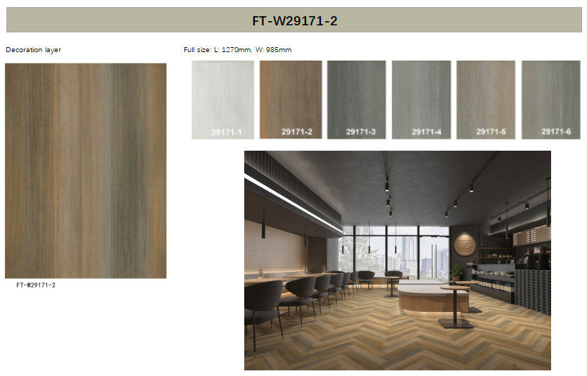 6mm Herringbone SPC Flooring Soundproof Incombustible Unilin Click Burlywood Wood Grain GKBM FT-W29171-2