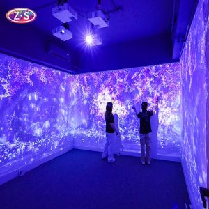 Seamless Blending Immersive Holographic Display Giant Canvas Projection Mapping