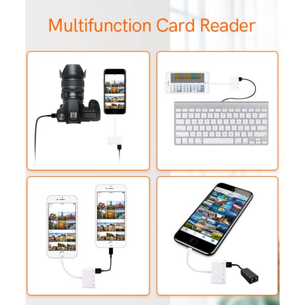 4 In 1 ABS OEM USB 2.0 OTG Adapter Lighting Camera Connection Kit