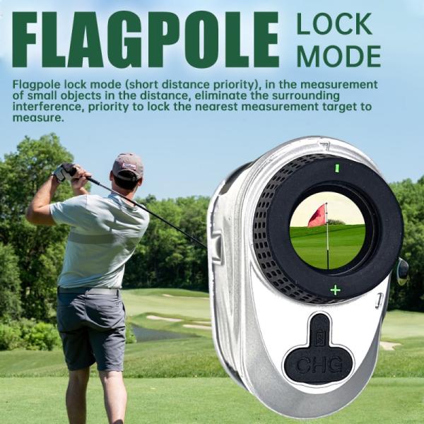 Golf Rangefinder Rechargeable Distance Meter with Slope Switch Flag Lock Vibration and Continuous scan for Hunting