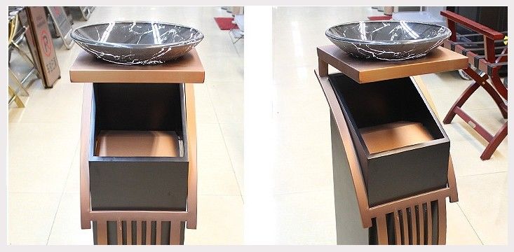 Freestanding Room Service Equipments , Deluxe Ground Ash Barrel with Decorative Ash Tray on Top