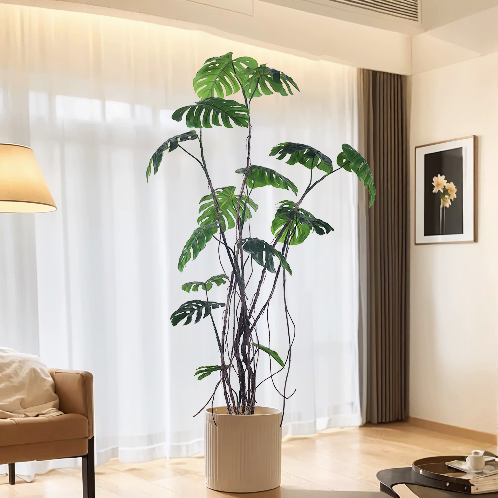 Quality 160cm/200cm/ 240cm monstera plant artificial Deliciosa with Dense Foliage for sale