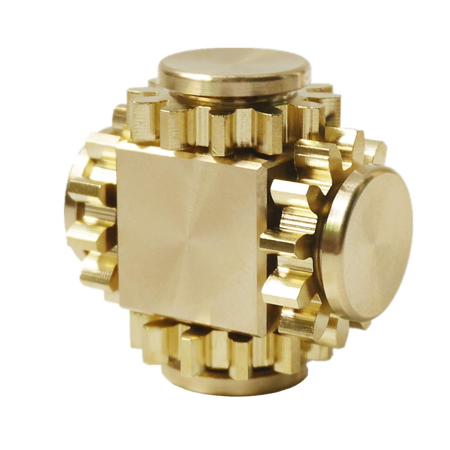 Other Classic Toys Brass Gear Linkage Decompression Real Gear Cube Fingertip Gyroscope