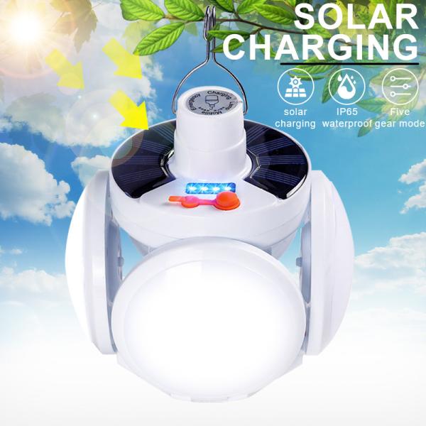 Folding LED Soccer Ball Lamp USB Charge Search Light For Camping